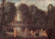 Jean-Antoine Watteau Die Zusammenkunft im Park Sweden oil painting artist